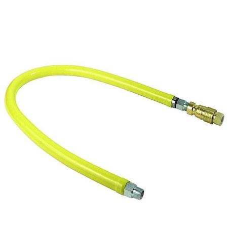 HG-4F-48-RC Safe-T-Link 48in Coated Gas Connector Hose W 1 1/4in NPT Male End, Quick Disconnect